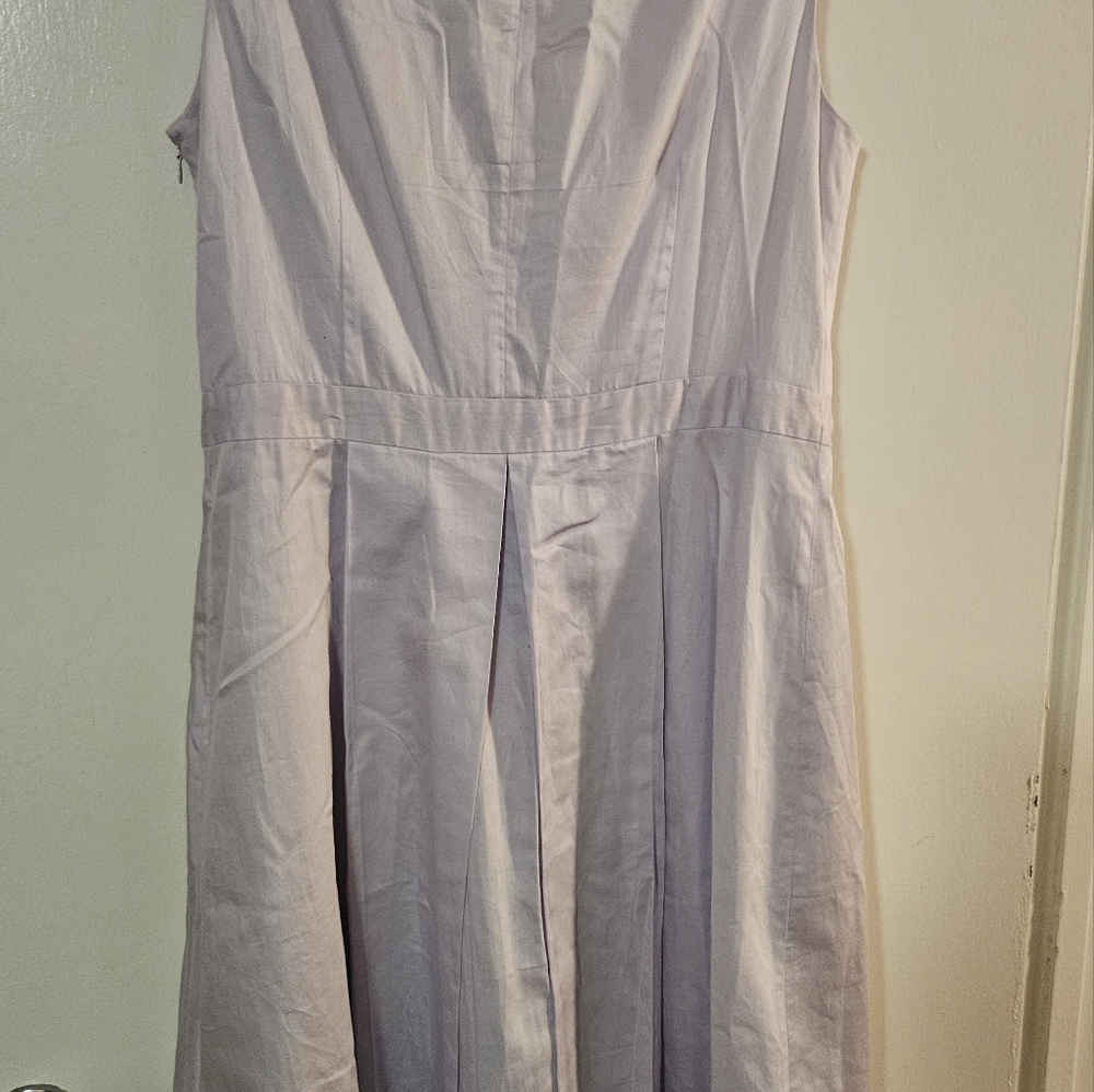 Isaac Mizrahi Purple Pleated Tie Front Midi Dress, Chest21, Belt 18 and Long43 - Picture 4 of 5
